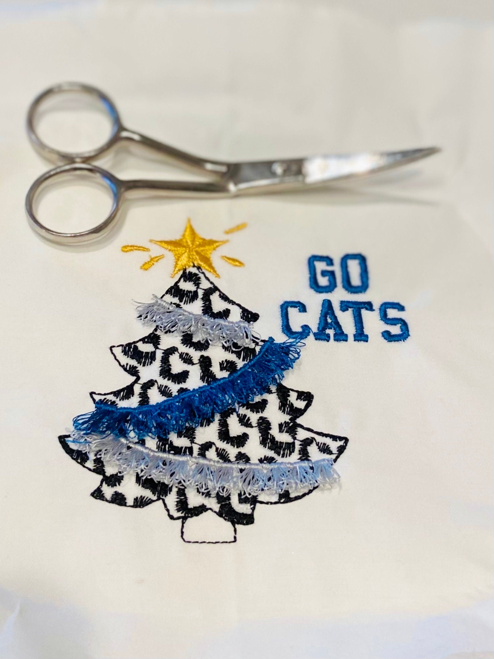 Leopard Spots Christmas Tree With Fringed Fluffy Garland Light Stitch Machine Embroidery Designs Extraordinary Spruce Sizes 4, 5, 6, 7inches - Etsy