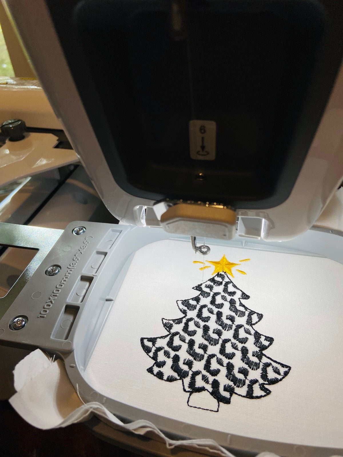 Leopard Spots Christmas Tree With Fringed Fluffy Garland Light Stitch Machine Embroidery Designs Extraordinary Spruce Sizes 4, 5, 6, 7inches - Etsy