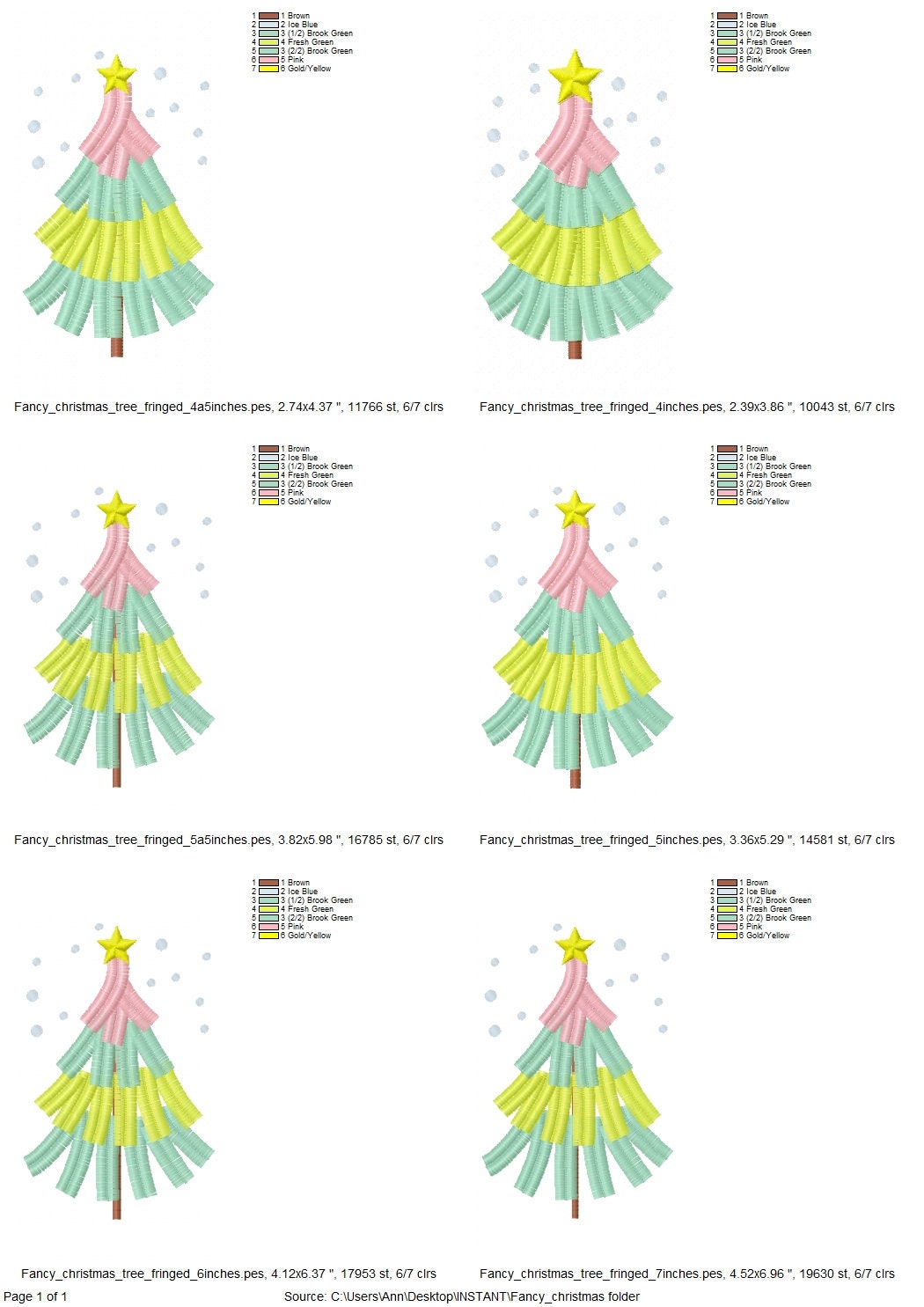 Fringed Christmas Tree and Star Ornament Pine Tree Woodland Spruce Machine Embroidery Designs 4 up to 7 Inches Simple Fringe Fur Tree - Etsy