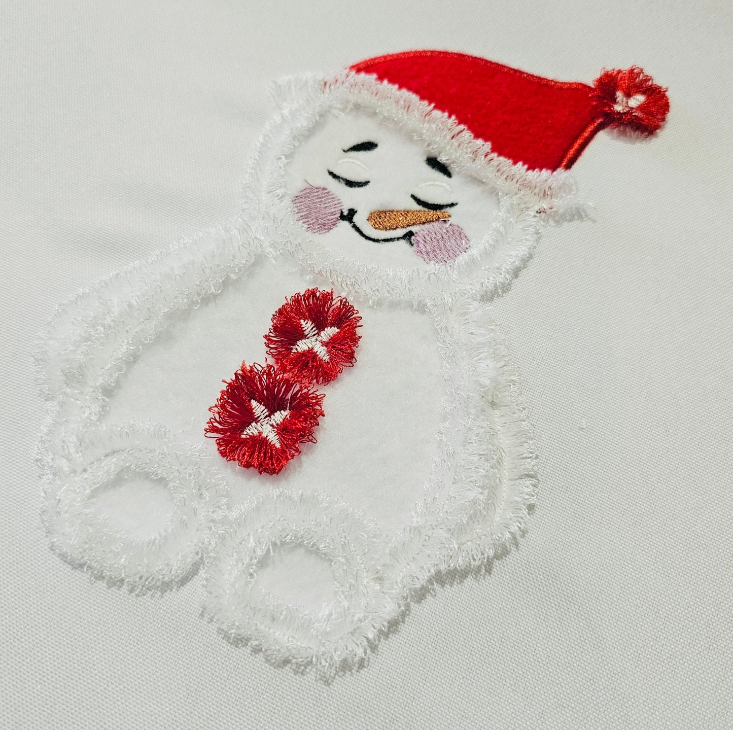 Cute Little Snowman Baby With Santa Hat Applique Machine Embroidery Designs Fringe Fringed Fluffy Chenille Christmas Fur Design for Kids - Etsy