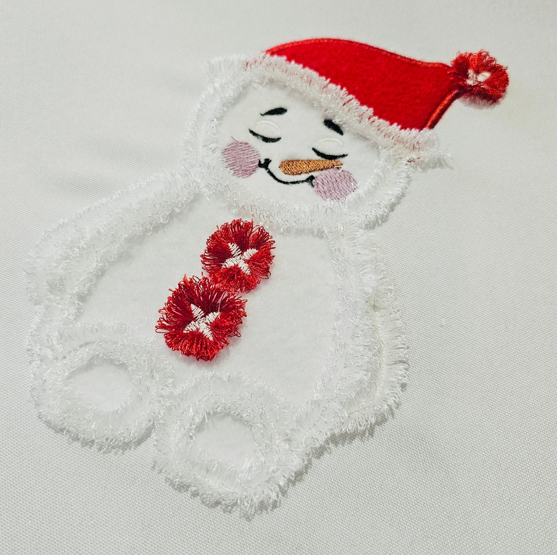 Cute Little Snowman Baby With Santa Hat Applique Machine Embroidery Designs Fringe Fringed Fluffy Chenille Christmas Fur Design for Kids - Etsy