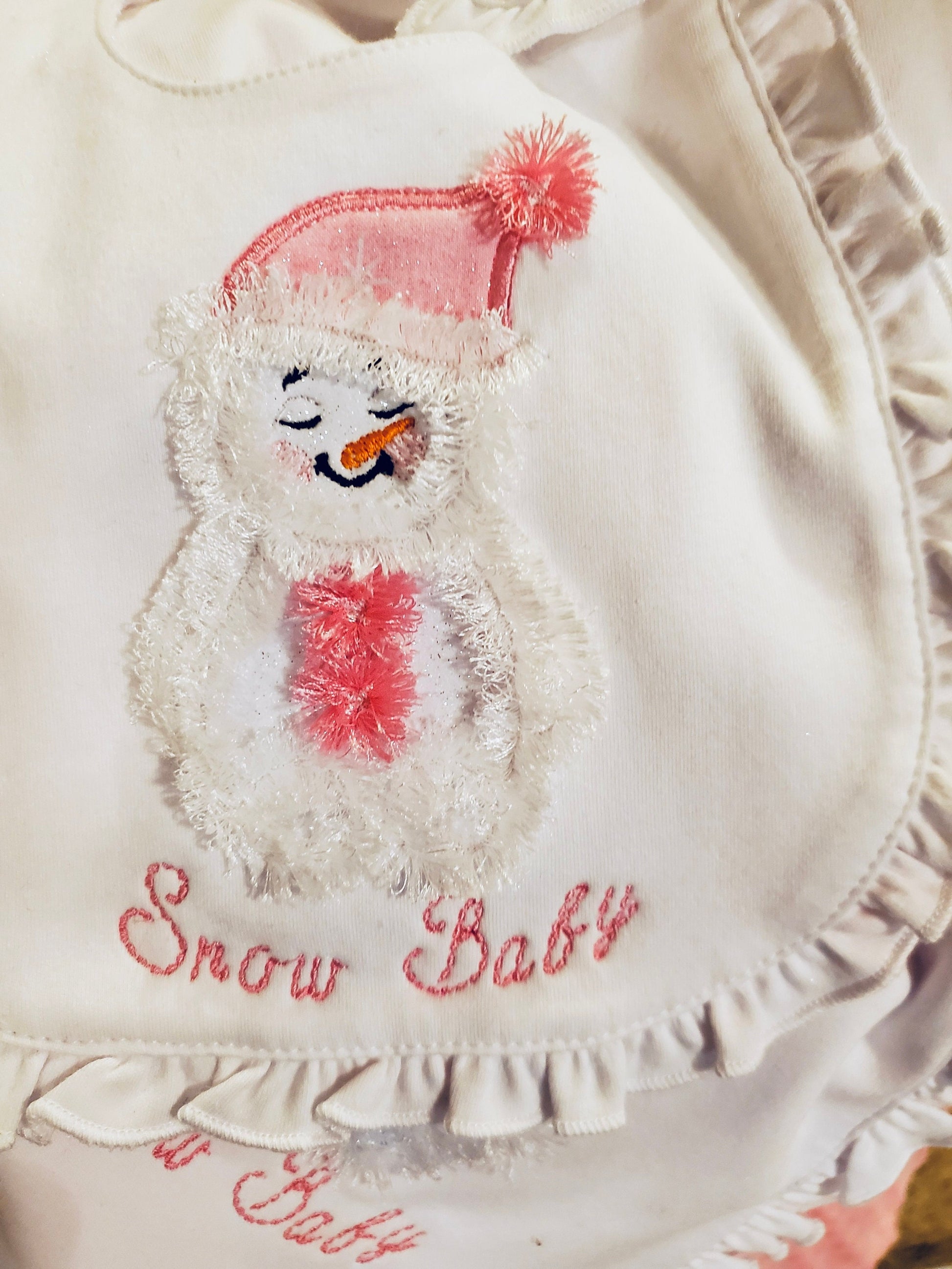 Cute Little Snowman Baby With Santa Hat Applique Machine Embroidery Designs Fringe Fringed Fluffy Chenille Christmas Fur Design for Kids - Etsy