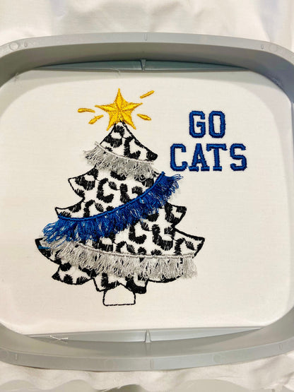 Leopard Spots Christmas Tree With Fringed Fluffy Garland Light Stitch Machine Embroidery Designs Extraordinary Spruce Sizes 4, 5, 6, 7inches - Etsy