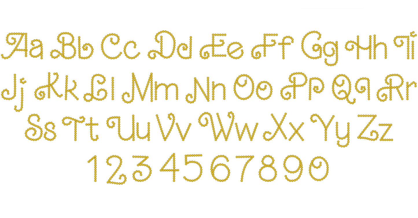 Pearl stitch outline Font machine embroidery designs awesome festive Pearl Monogram alphabet