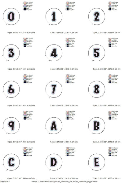 Minky fur fluffy Ball key fob snap tab keychain charm Monogram A-Z in the hoop ITH keyfob bag tag  machine embroidery designs for hoop 4x4