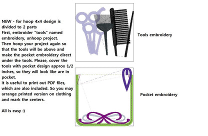 Real Hairdresser Hairstylist Pocket ITH – Sizes 4" 5" 6" 7" Digital Embroidery File | Artapli