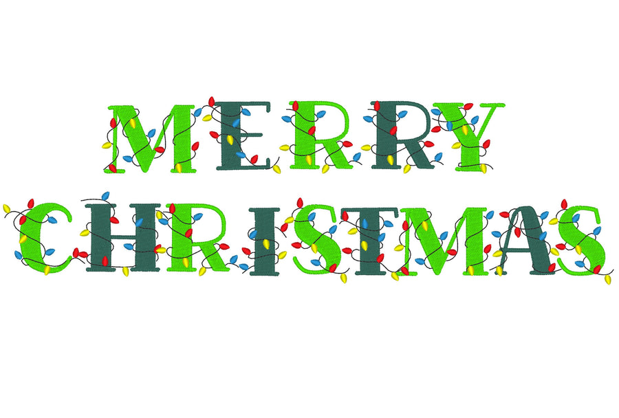 Merry Christmas Lights Festive Font Machine Embroidery Designs Monogram Colorful Alphabet Letters Block Type Fill Stitch Font Sweet Home +BX - Etsy