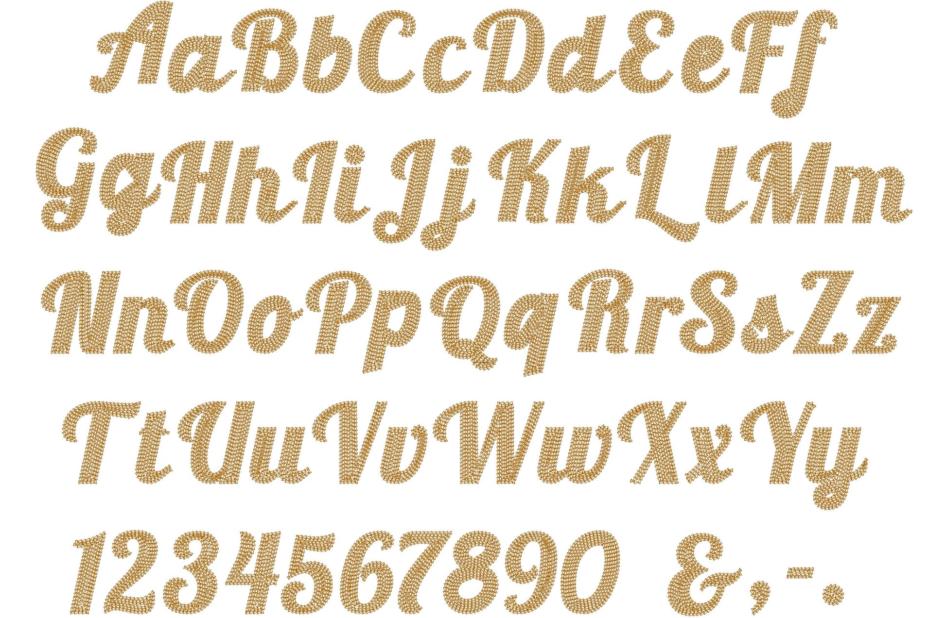 Cursive Chain Font hand stitch effect machine embroidery designs hand alphabet letters chain fill monogram