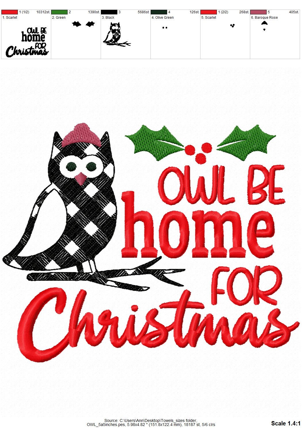 Owl be home for Christmas Merry Christmas gingham Happy Holidays Joy Kitchen dish towel quote one of the set machine embroidery designs