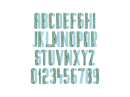 DUO Split Crocodile Gator 2 color Font TWO colors Font machine embroidery design DUOTONE small big block gator fill stitch alphabet monogram