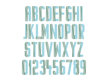 DUO Split Crocodile Gator 2 color Font TWO colors Font machine embroidery design DUOTONE small big block gator fill stitch alphabet monogram