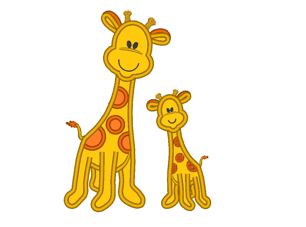 Giraffe Applique Embroidery 4" 5" 5.5" 6" 7" 10" | PES DST JEF | Artapli