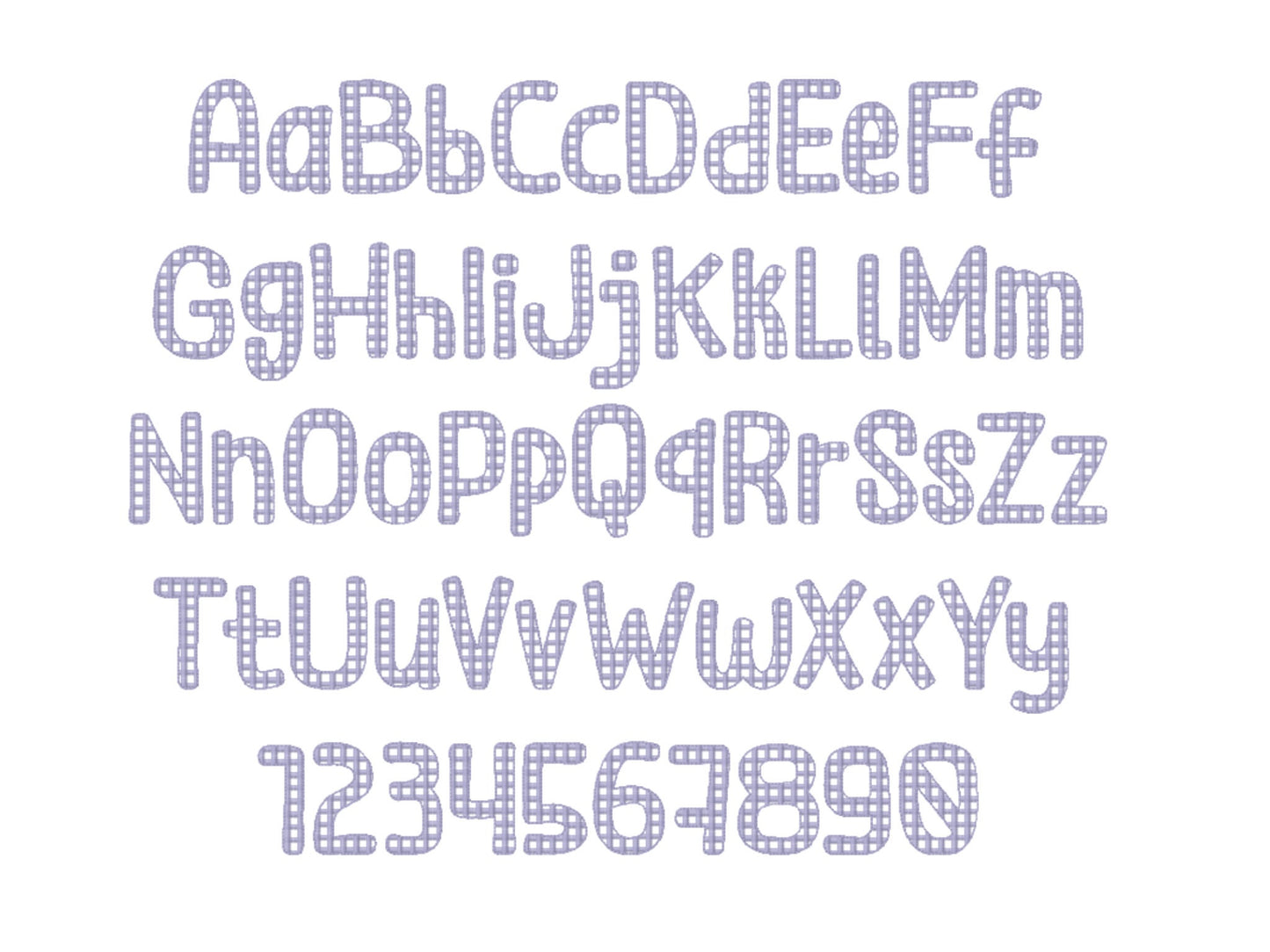 Decorative Embroidery Font set DIY names Dots Checks Waves Chess alphabet