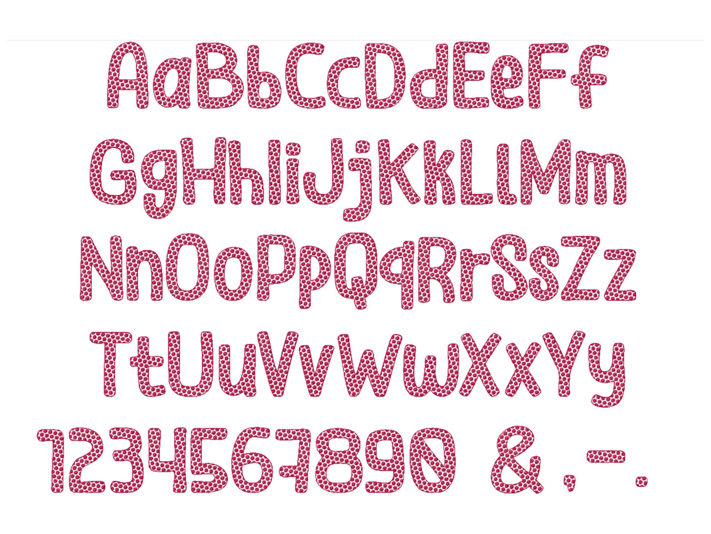 Decorative Embroidery Font set DIY names Dots Checks Waves Chess alphabet