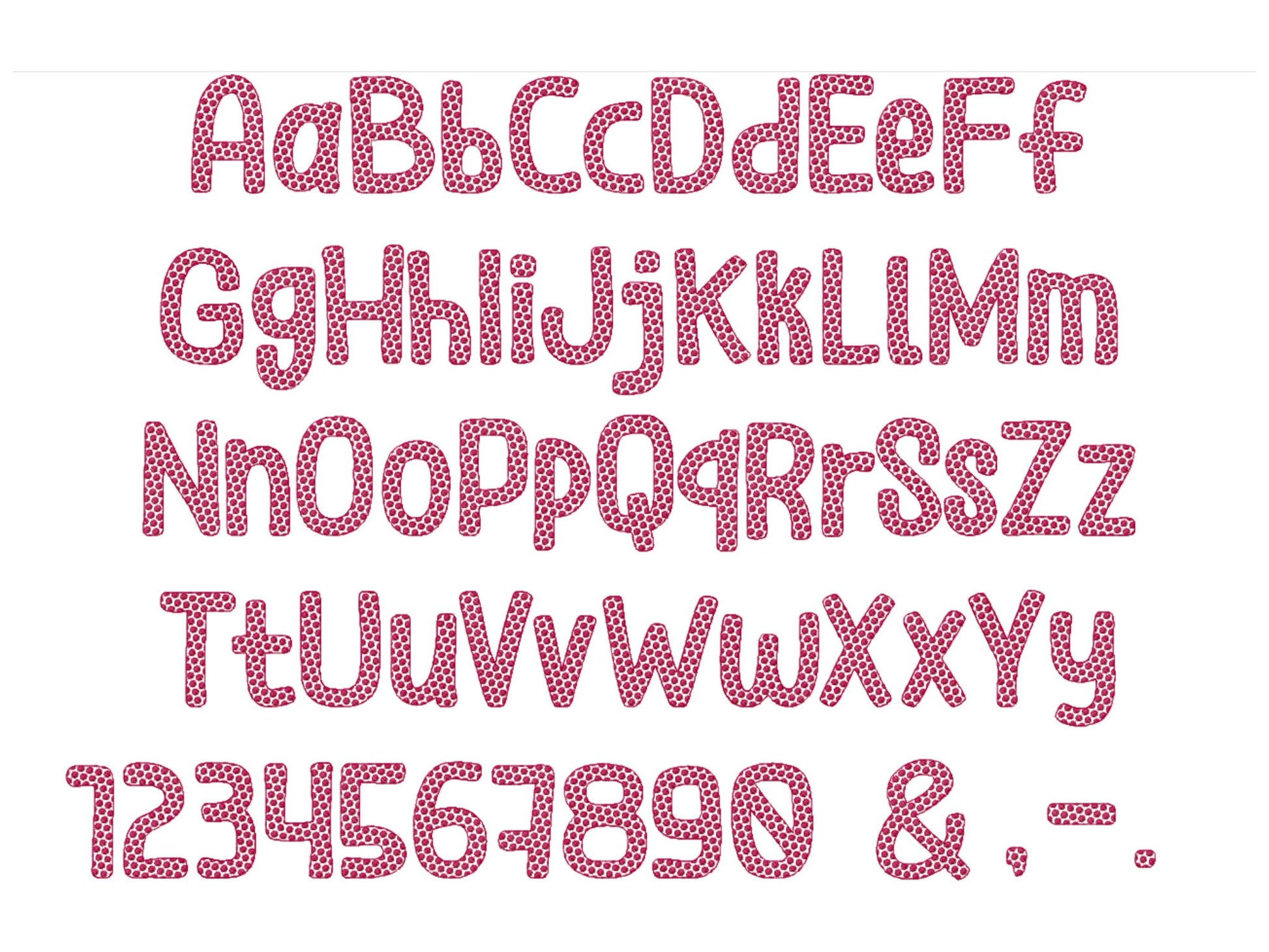 Decorative Embroidery Font set DIY names Dots Checks Waves Chess alphabet