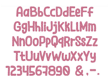 Decorative Embroidery Font set DIY names Dots Checks Waves Chess alphabet