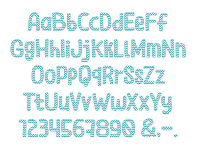 Decorative Embroidery Font set DIY names Dots Checks Waves Chess alphabet