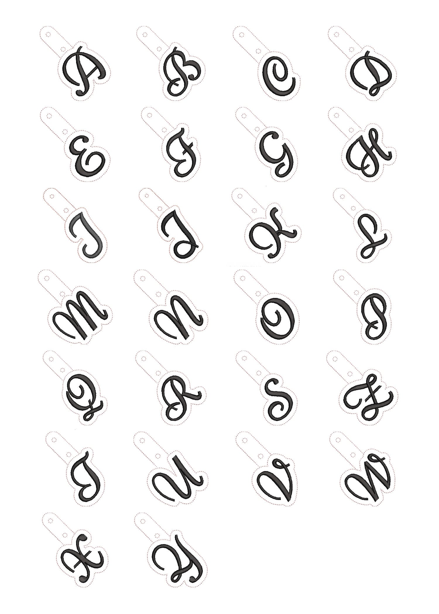 Monogram Keychain Nicole ITH – Instant Download | Artapli