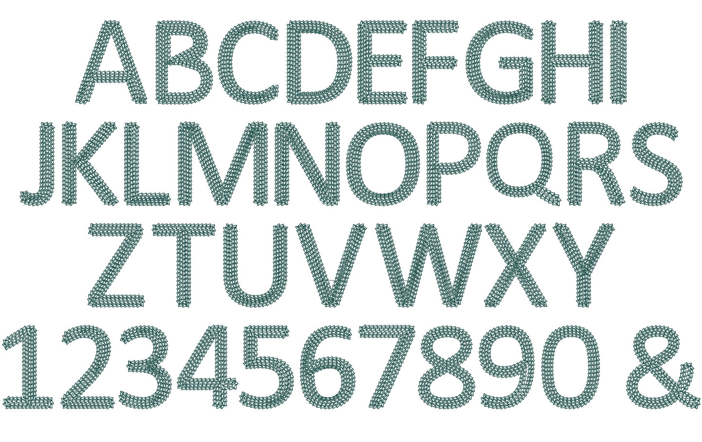 Mini Chain Font hand stitch effect Chain Block Font machine embroidery designs alphabet letters numbers monogram