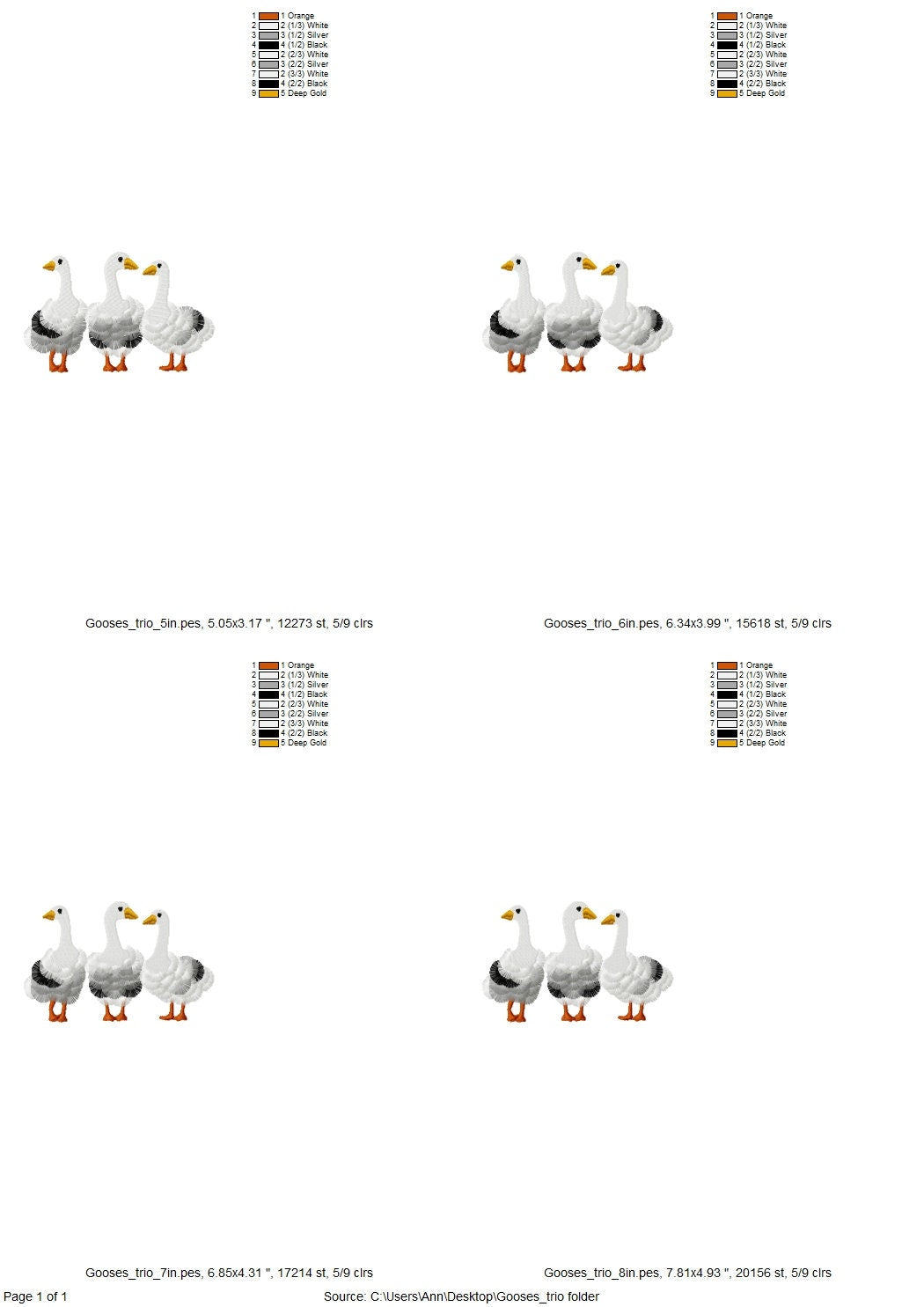 Fringed Fluffy Chenille Goose Trio Farm Bird Animal Machine Embroidery Designs Awesome Duck Bird Fringe