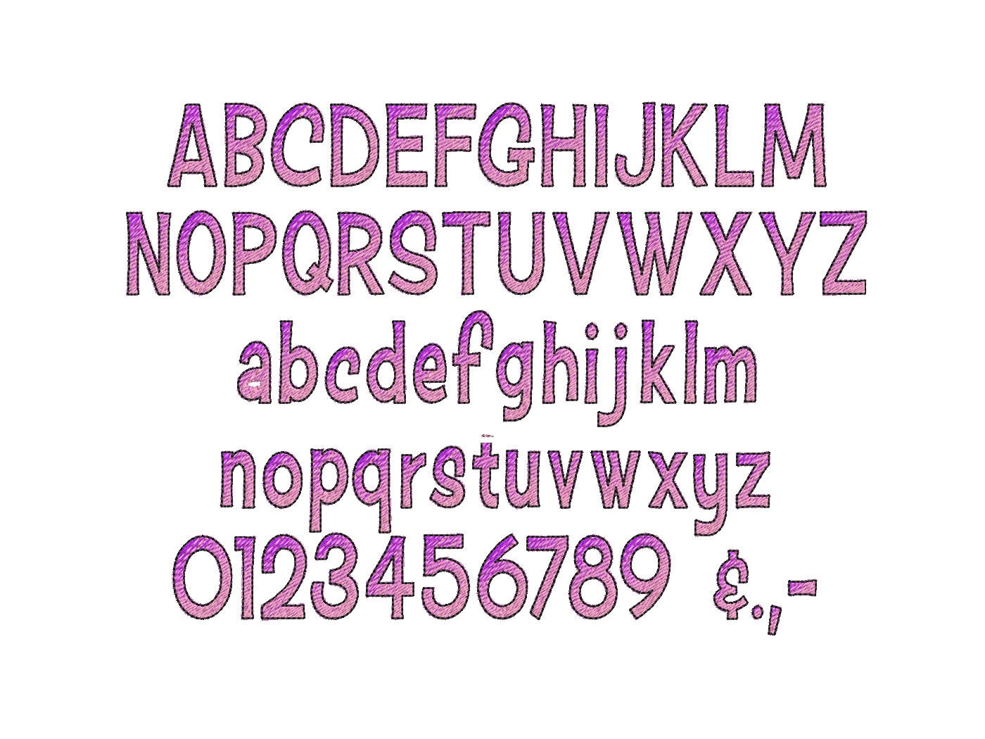 Rainbow font NO special thread Iridescent 2 Color Monogram FONT alphabet machine embroidery designs gradient ombre embroidery font BX incl