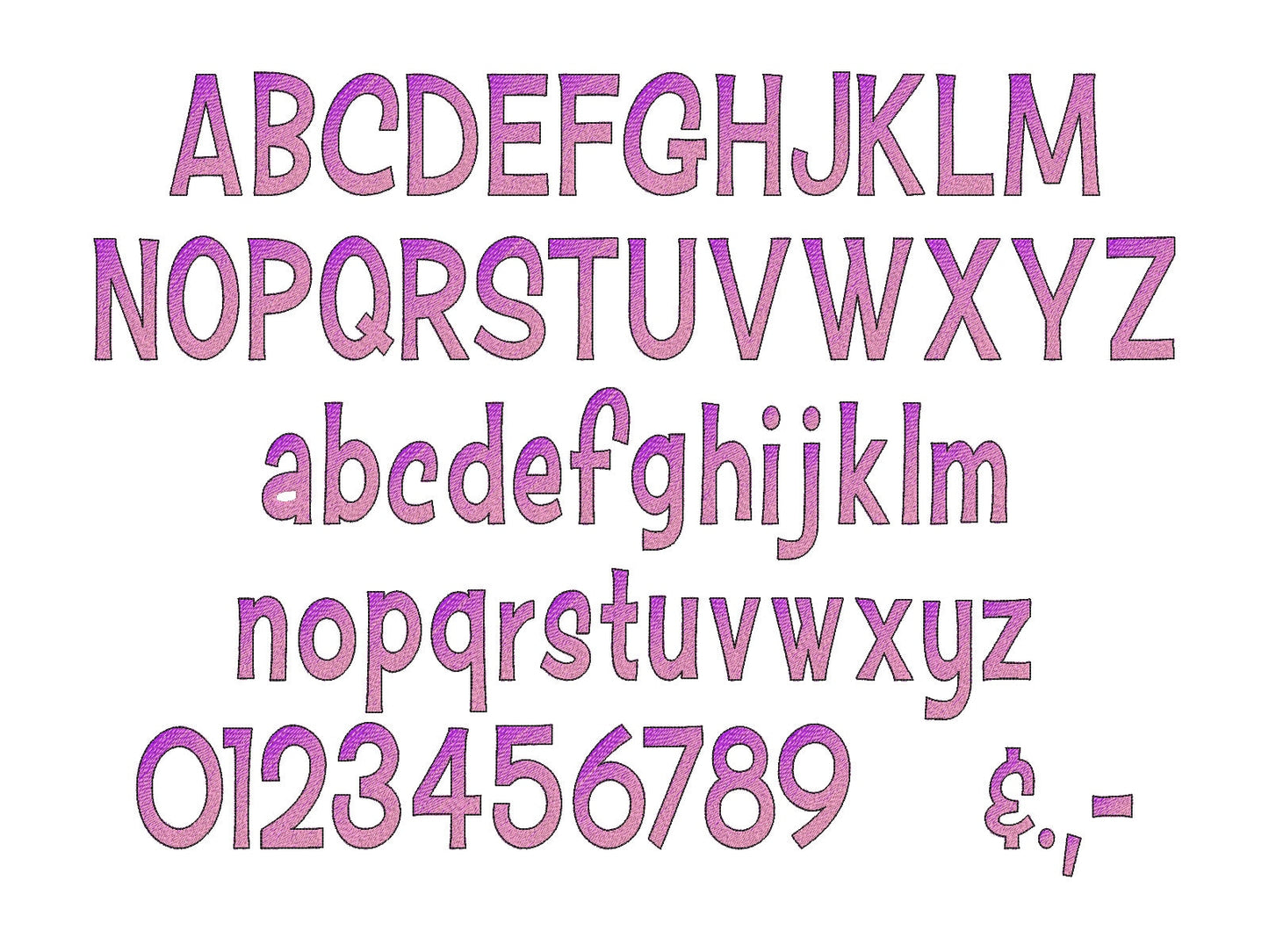 Rainbow font NO special thread Iridescent 2 Color Monogram FONT alphabet machine embroidery designs gradient ombre embroidery font BX incl