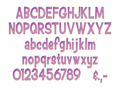 Rainbow font NO special thread Iridescent 2 Color Monogram FONT alphabet machine embroidery designs gradient ombre embroidery font BX incl