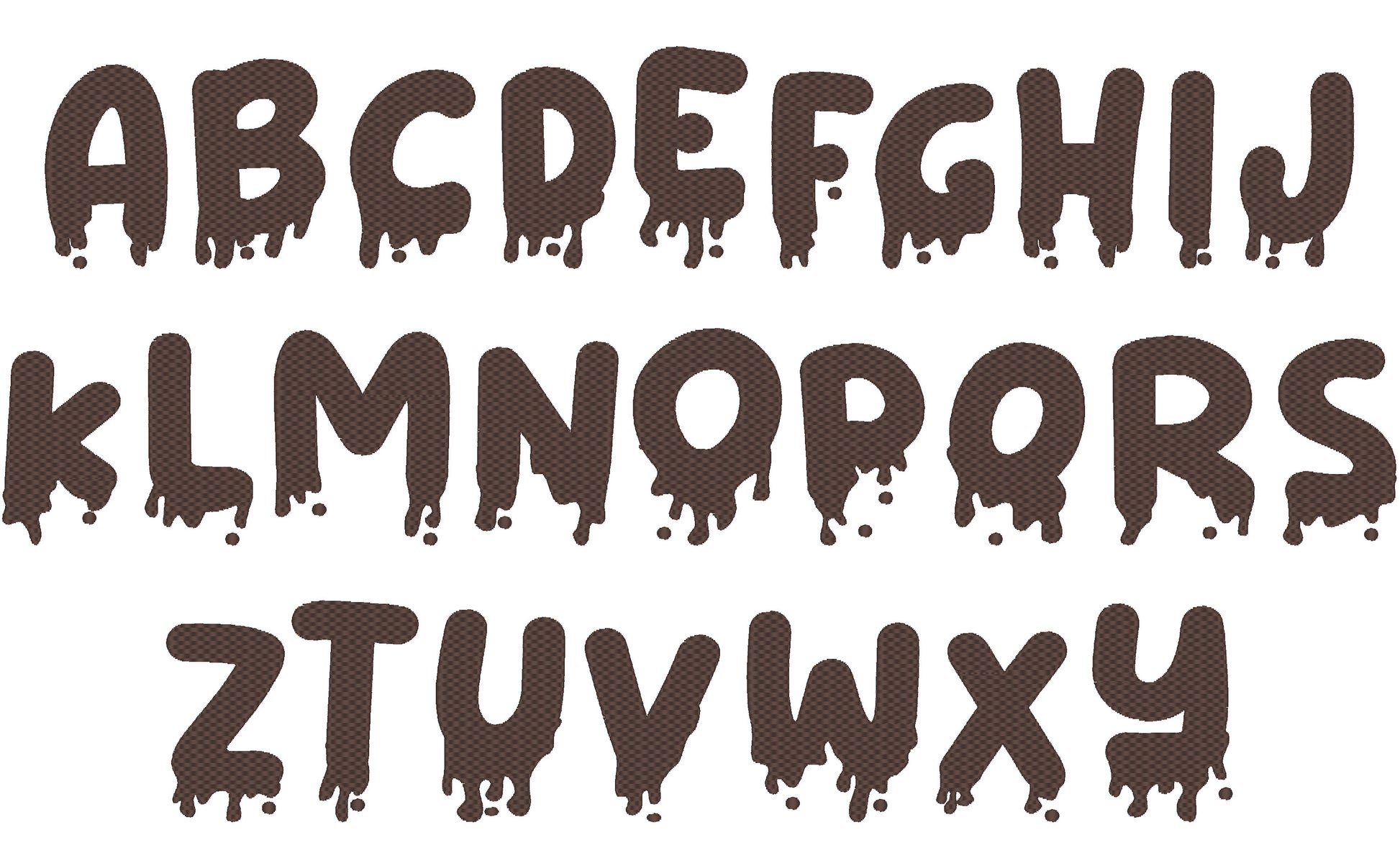 Decorative Melted Font SET waffle stitch alphabet letters DIY combine names monogram machine embroidery designs BX