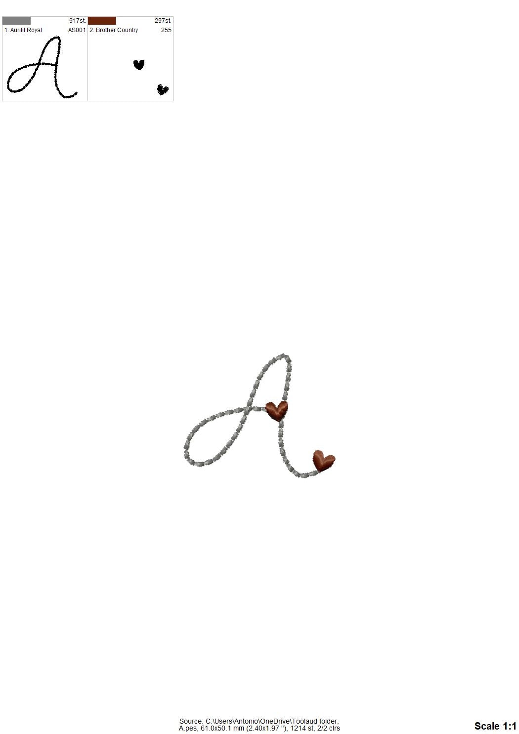 Heart Font puff bean stitch line Font machine embroidery designs assorted mini sizes handwritten script Valentine Font alphabet