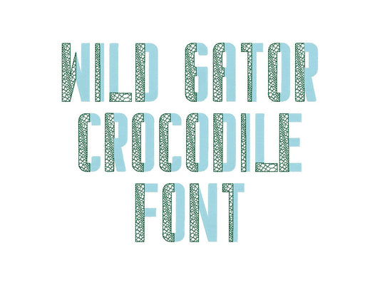 DUO Split Crocodile Gator 2 color Font TWO colors Font machine embroidery design DUOTONE small big block gator fill stitch alphabet monogram