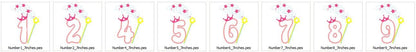 Cute Fairy Birthday Numbers 1-9 – Appliqué machine embroidery design by Artapli