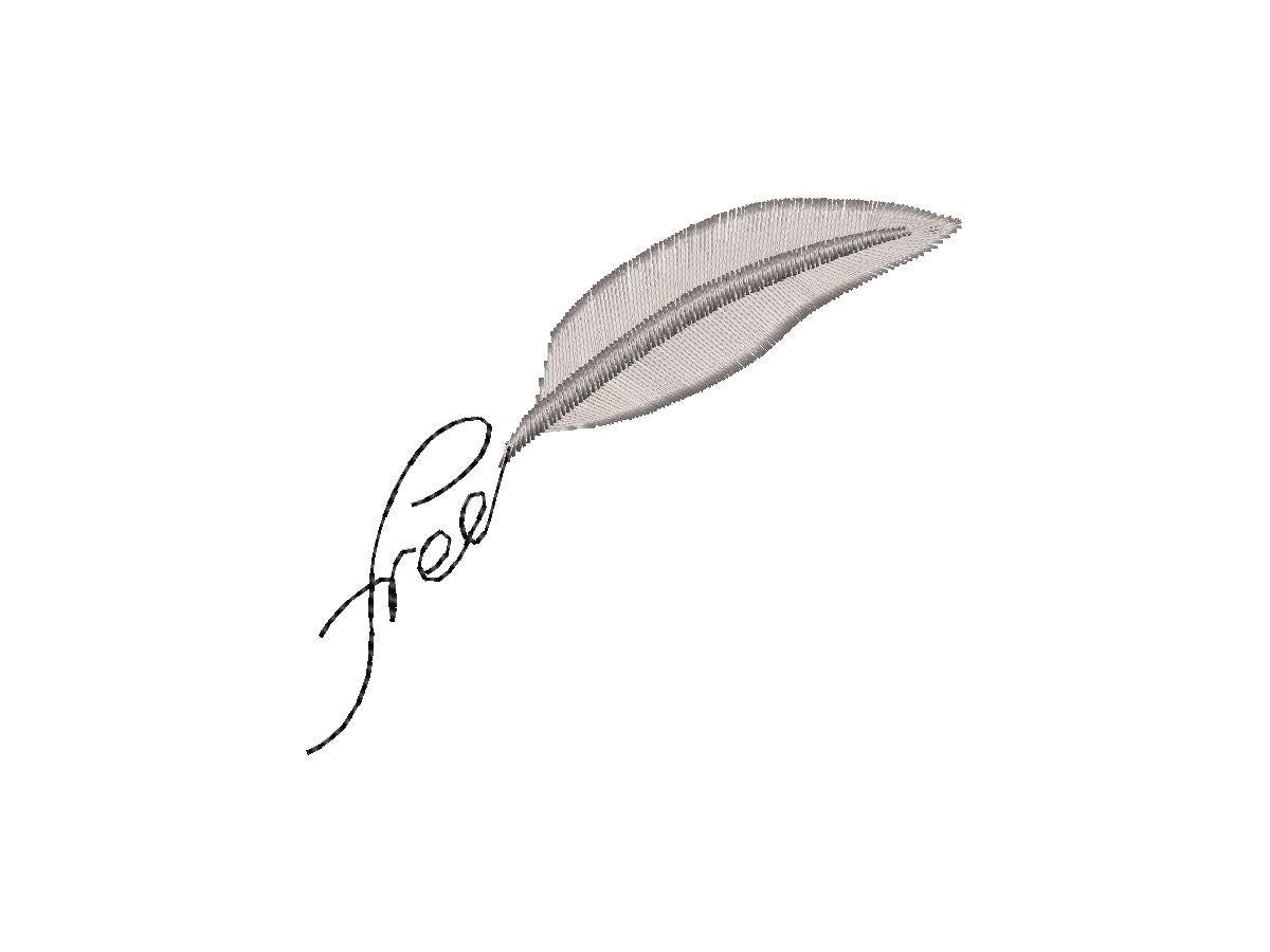 Free Saying Fringed Feather Machine Embroidery Designs Bold Saying Tattoo Fringe in the Hoop for Hoop 4x4 Simple Cute Fuzzy Fluffy Feather - Etsy