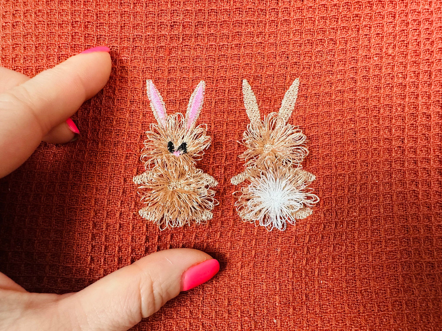 Fur Easter Bunnies Front and Back Tiny Sizes Fringe in the Hoop Triple Bunnies Machine Embroidery Designs Cute Fluffy Bunny Kids Design - Etsy