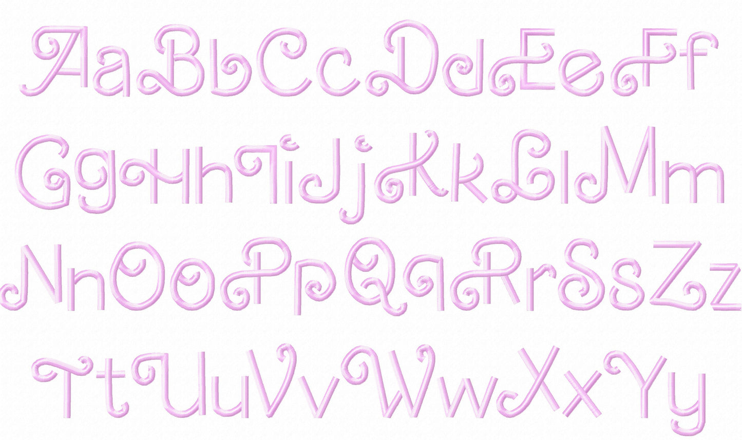 Retro Valentine Satin stitch Line FONT machine embroidery designs mini 0.6 up 3 in handwritten swirl curl alphabet