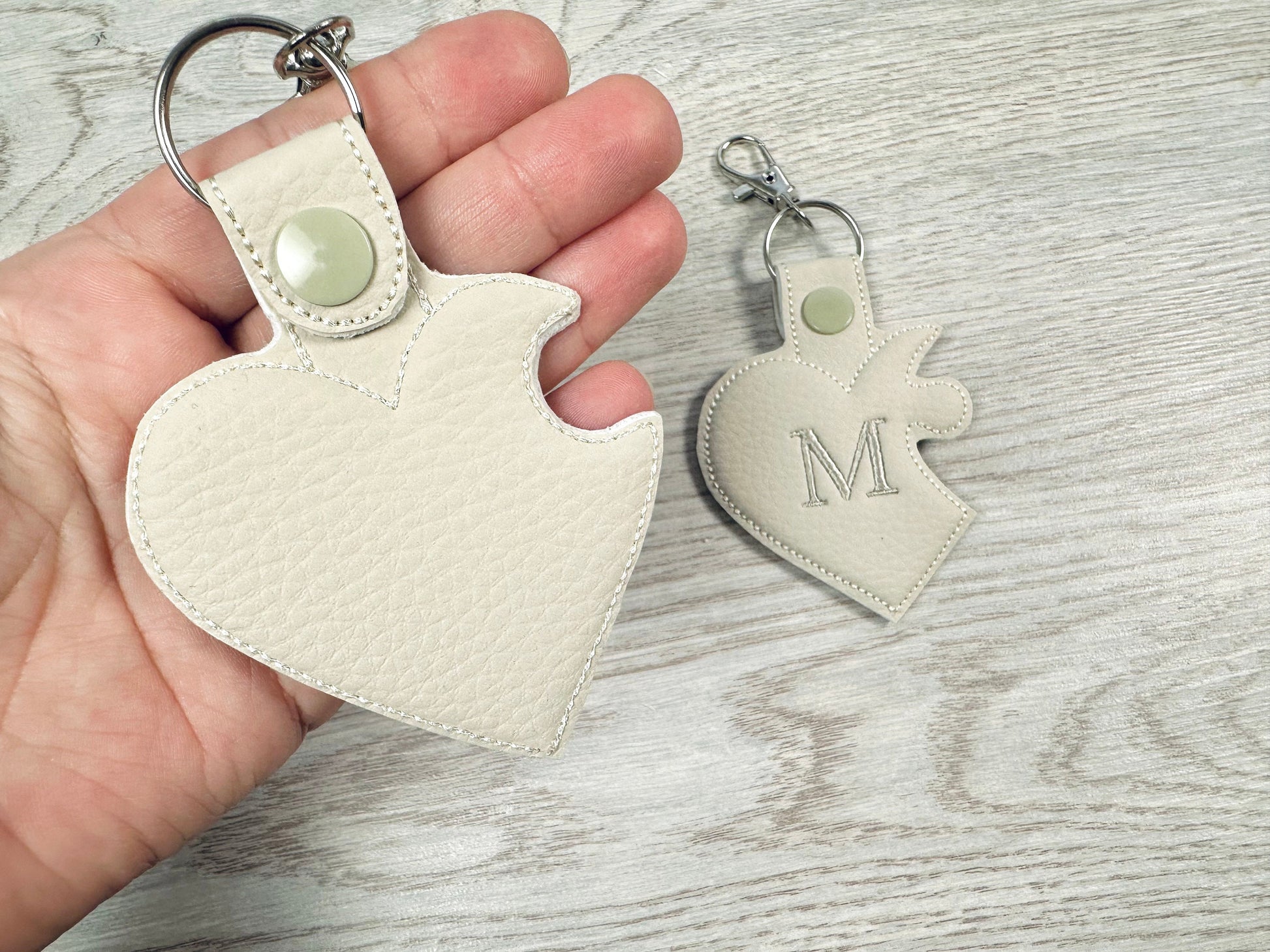 Couple Puzzle Heart Puffy puff 3d foam Split Heart Key fob snap tab monogram in the hoop ITH bag tag keychain machine embroidery designs