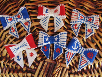 Nautical Seaside Theme Bow ITH