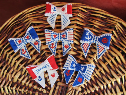 Nautical Seaside Theme Bow ITH