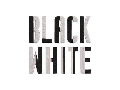 Duo font narrow split fill stitch 2 color Font Duo color Duotone alphabet machine embroidery design