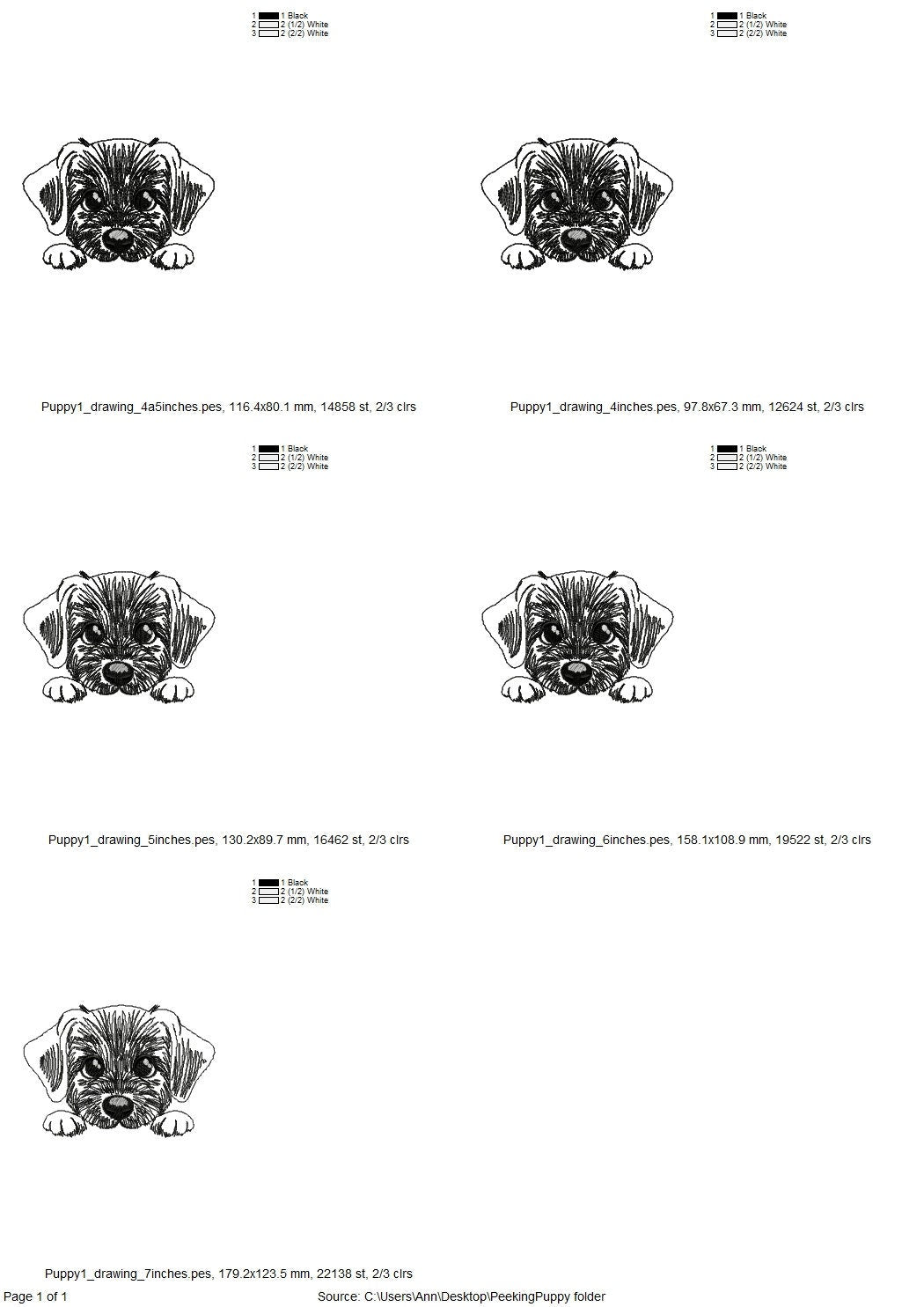 Peeking puppy head silhouette cute dog line art drawing sketch light stitch machine embroidery designs kids sweatshirt design