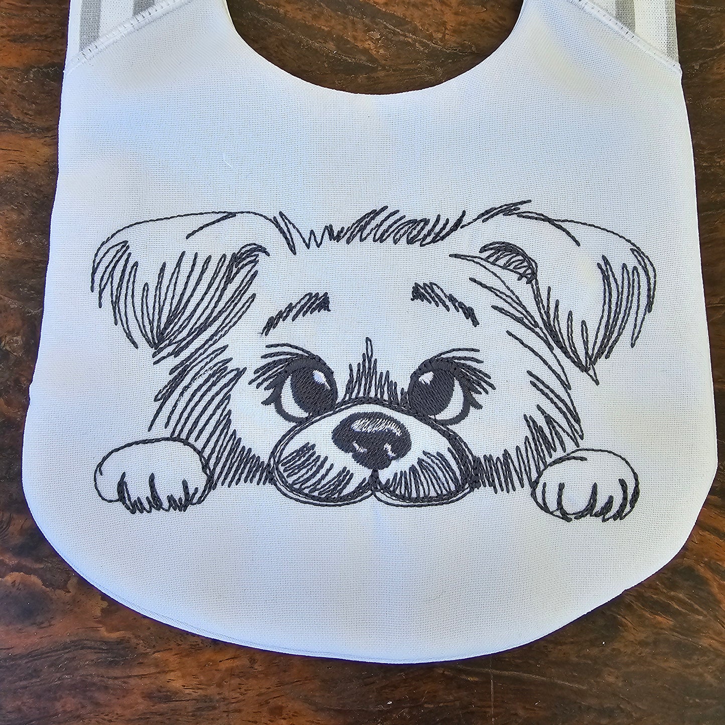 Peeking puppy head silhouette cute dog line art drawing sketch light stitch machine embroidery designs kids sweatshirt design