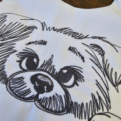 Peeking puppy head silhouette cute dog line art drawing sketch light stitch machine embroidery designs kids sweatshirt design