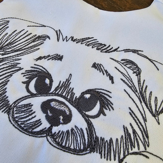 Peeking puppy head silhouette cute dog line art drawing sketch light stitch machine embroidery designs kids sweatshirt design