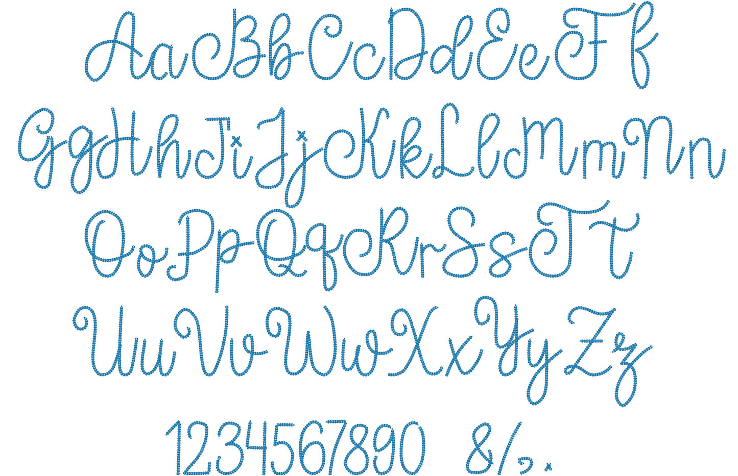 Bold Chain stitch FONT Dense chain machine embroidery designs in alphabet