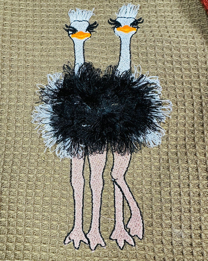 Fringed Fluffy Ostrich Flock of 2 Ostriches Machine Embroidery Designs for Hoop 4x4 and 5x7 Awesome Fringe Ostrich Bird in the Hoop - Etsy