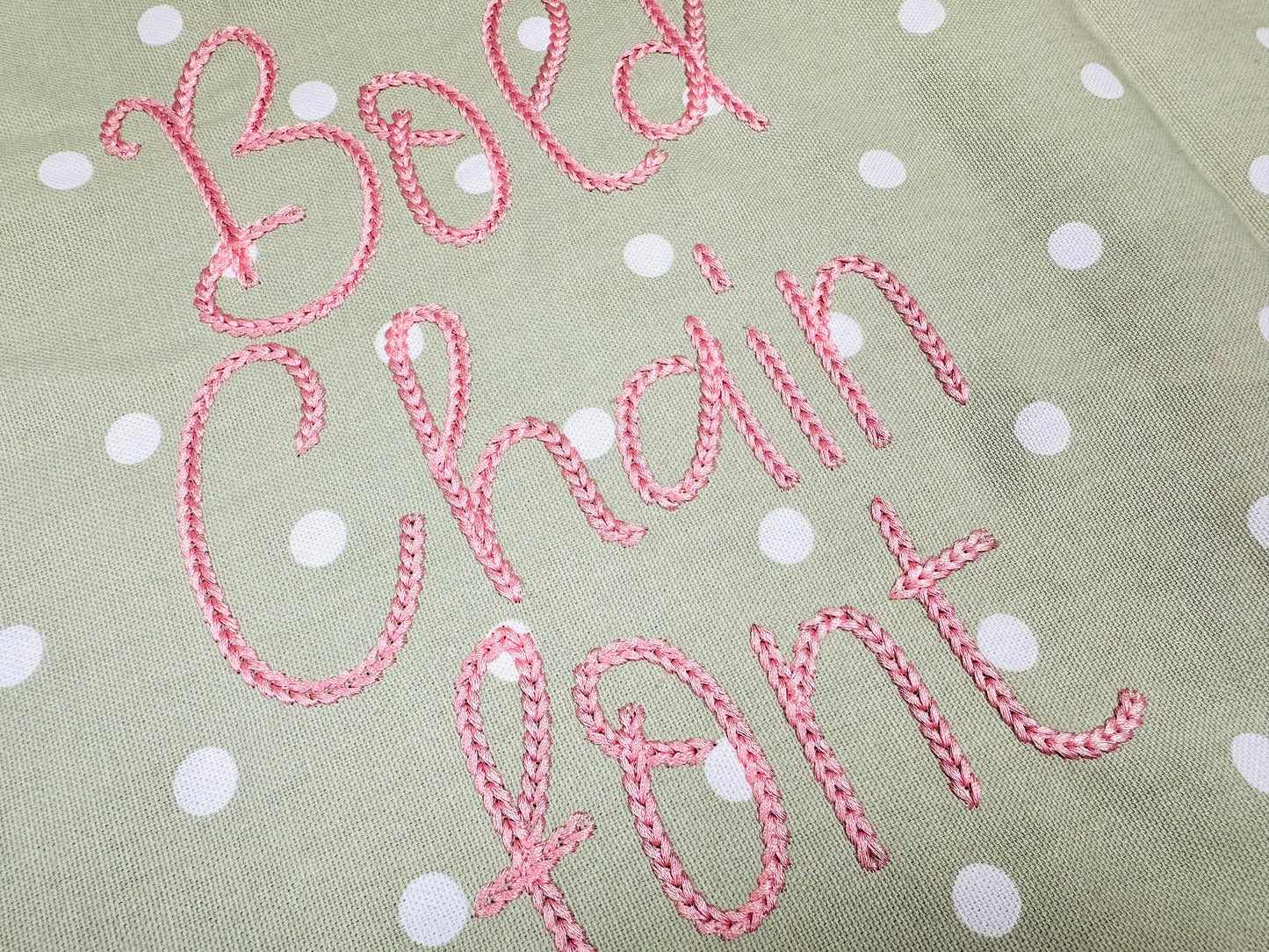 Narrow Bold Authentic Hand Chain stitch FONT machine embroidery designs alphabet