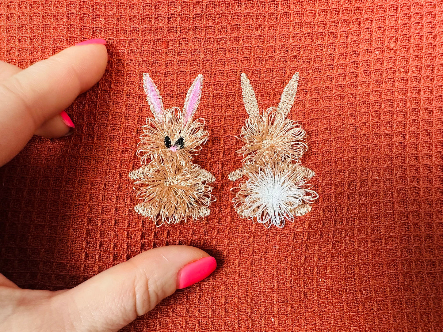 Fur Easter Bunnies Front and Back Tiny Sizes Fringe in the Hoop Triple Bunnies Machine Embroidery Designs Cute Fluffy Bunny Kids Design - Etsy