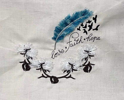 Fringed Cotton Border Fluffy Cotton Flower Floral Monogram Frame Machine Embroidery Designs