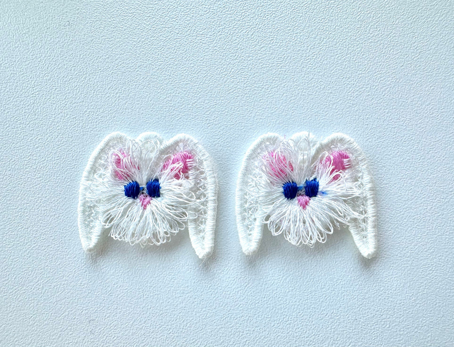 Cute Easter Bunny Earrings Fringed Fluffy Bunny Charm FSL Freestanding Lace Machine Embroidery Designs Kids Girls