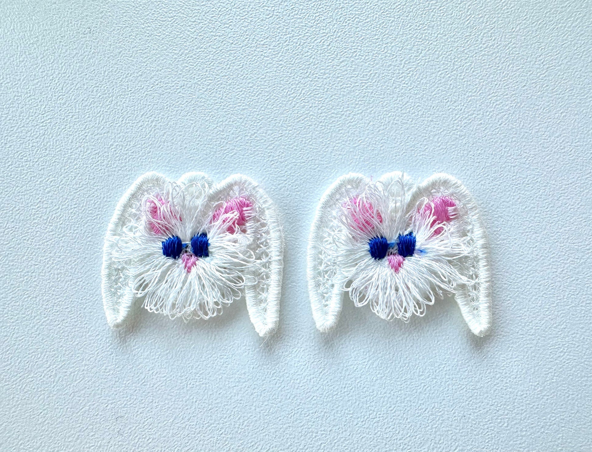 Cute Easter Bunny Earrings Fringed Fluffy Bunny Charm FSL Freestanding Lace Machine Embroidery Designs Kids Girls
