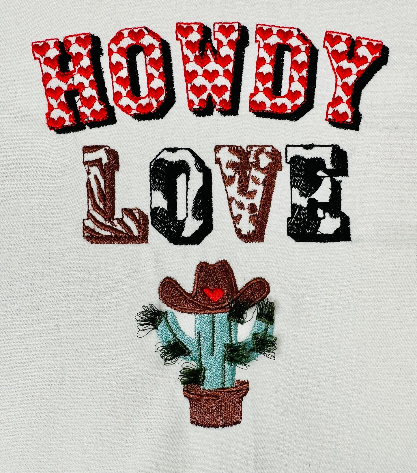 Fringed Cactus Cowboy Texas kids boys machine embroidery designs Western Cactus with Hat fringed fluffy Cacti in Pot